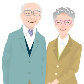年配の夫婦