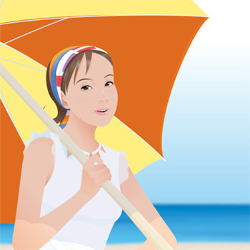 夏のパラソル